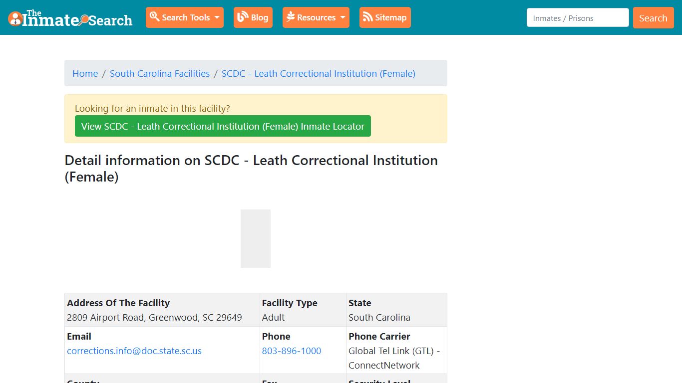 Information on SCDC - Leath Correctional Institution (Female)